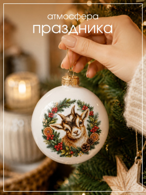 Наклейки переводные для свечей и декора Козлики на елках из каталога Наклейки декупажные для декора свечей, яиц, изделий из гипса, в интернет-магазине BPW.style